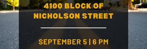 Community Meeting, 4000 Block of Nicholson Street, September 5, 6:00 p.m.