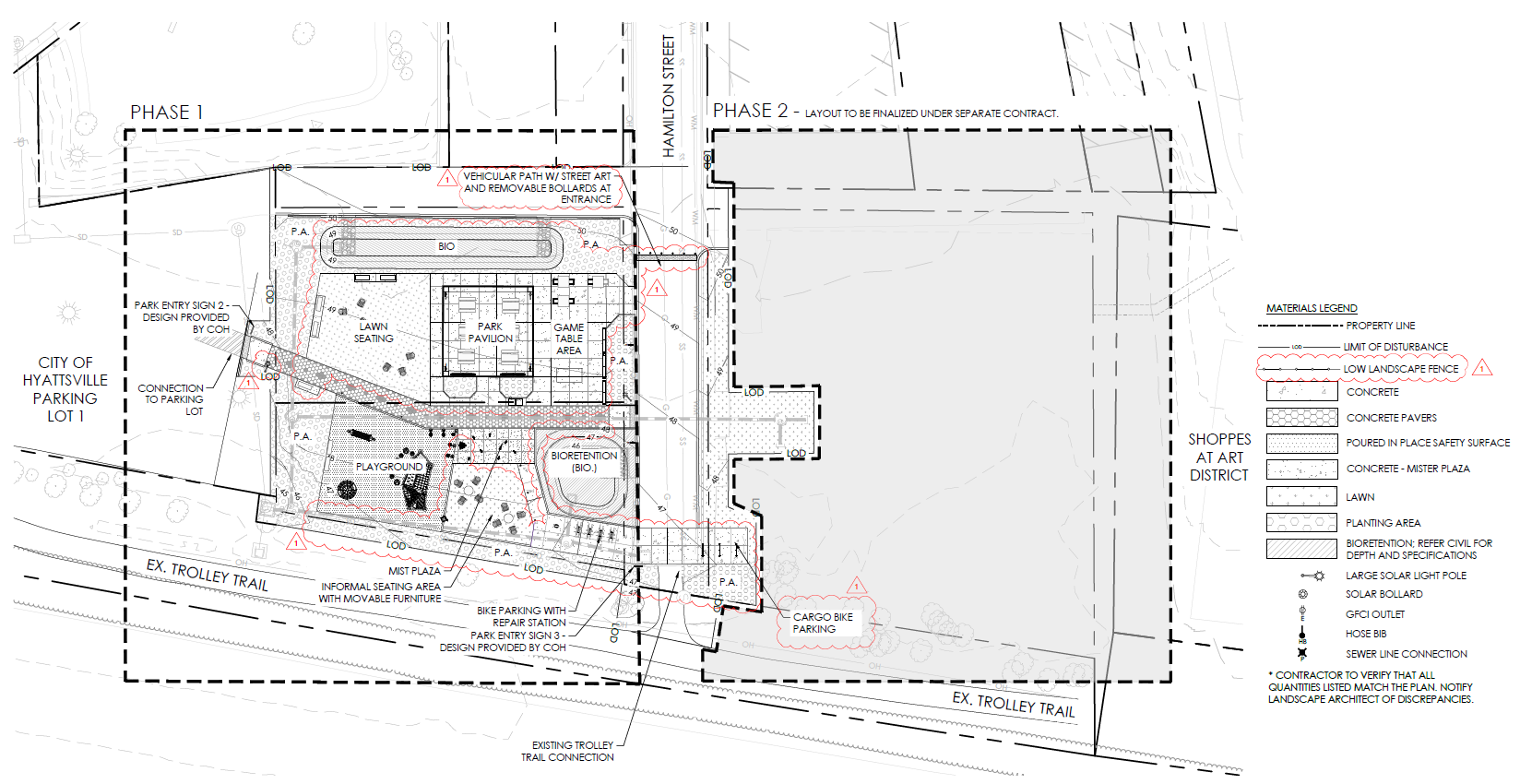 Construction documents for the park. A PDF version is available for download at the bottom of the page.