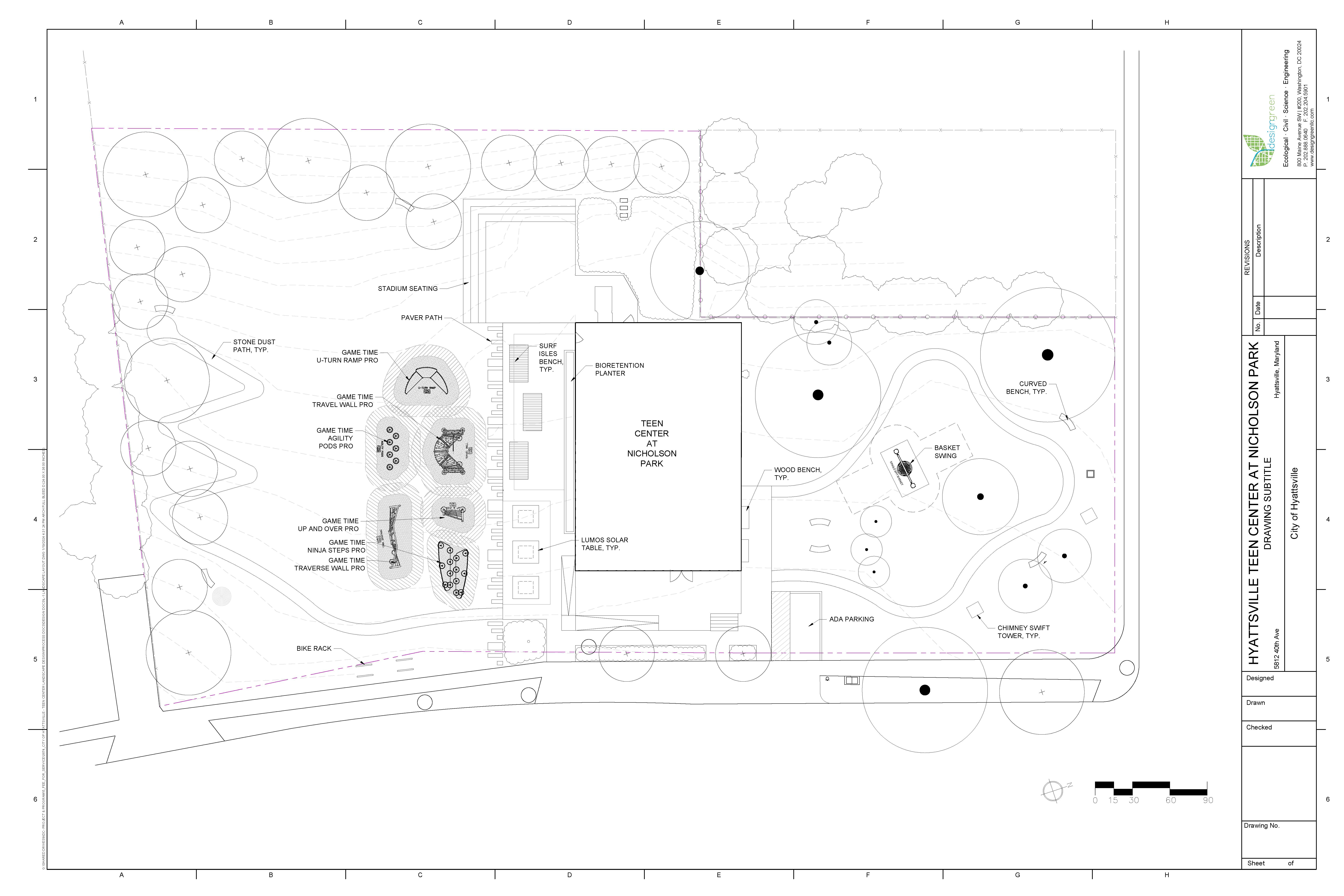 Architectural image of the final plan of the Teen Center